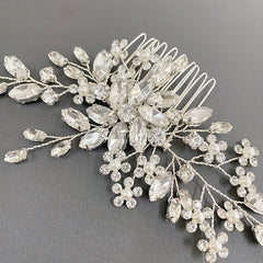 Crystal Faux Pearl Beads Hair Comb Head Jewelry Hair Accessories