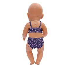 Unicorn Swimsuit for 18" Dolls Pink Purple Soft Fabric
