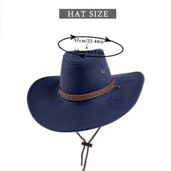 Solid Suede Cowboy Hat Vintage Jazz Fedora Cap Knight Hat Sunscreen