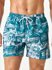 Men's Quick Dry Board Shorts With Mesh Lining & Pockets