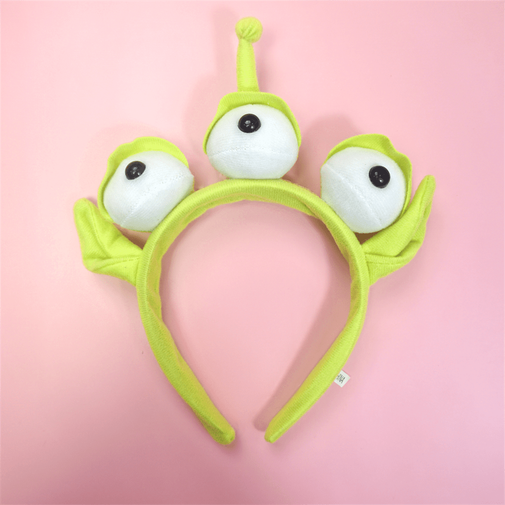 Three Eyed Alien Monster Headband Plush Headwear