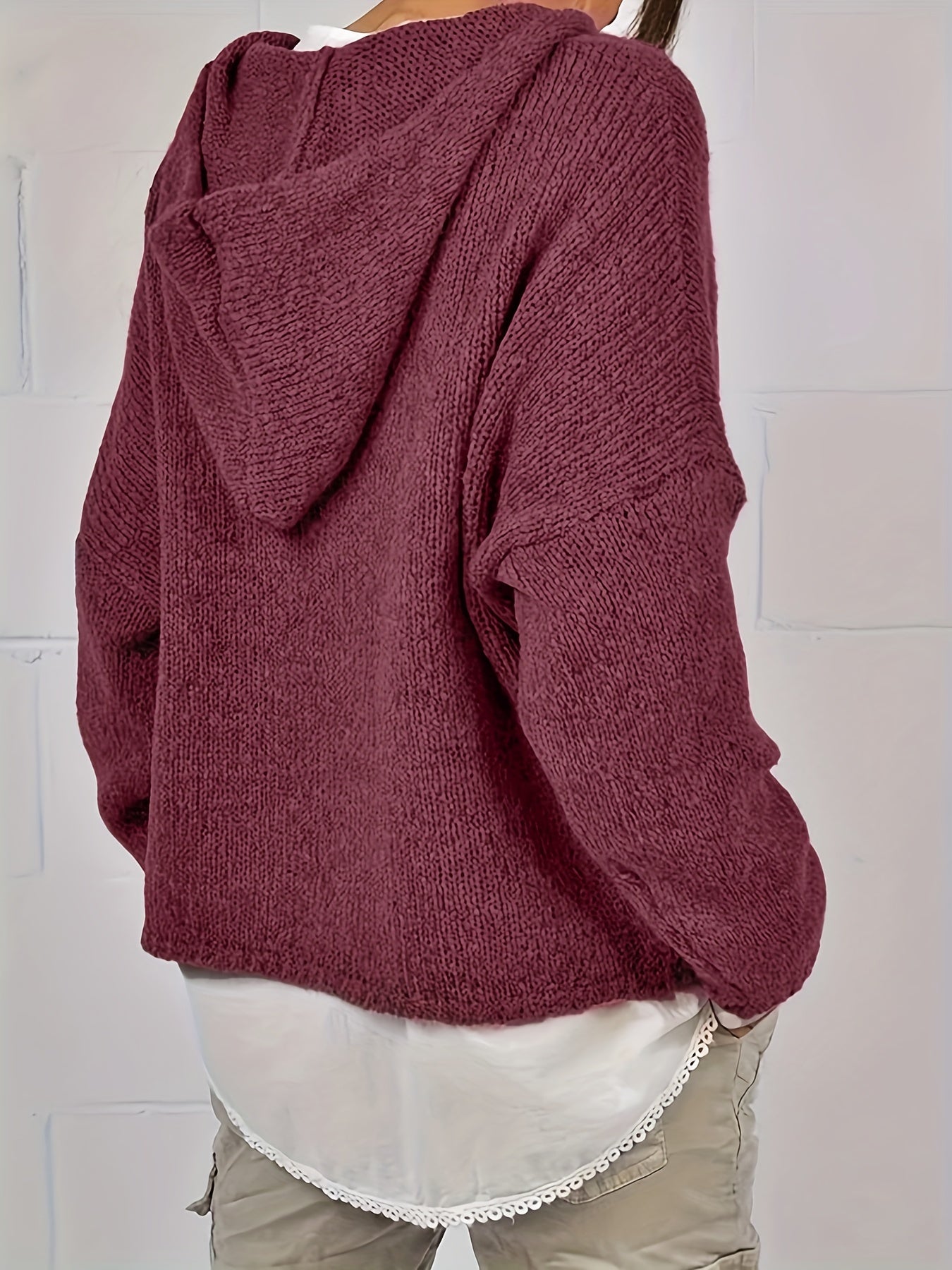 Solid Long Sleeve Pullover Hoodie