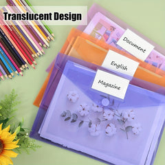 48pcs 10 Colors Plastic Envelopes Poly Envelopes File Folders