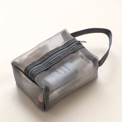 Clear Mesh Cosmetic Bag Portable Makeup Zipper Pouch Organizer
