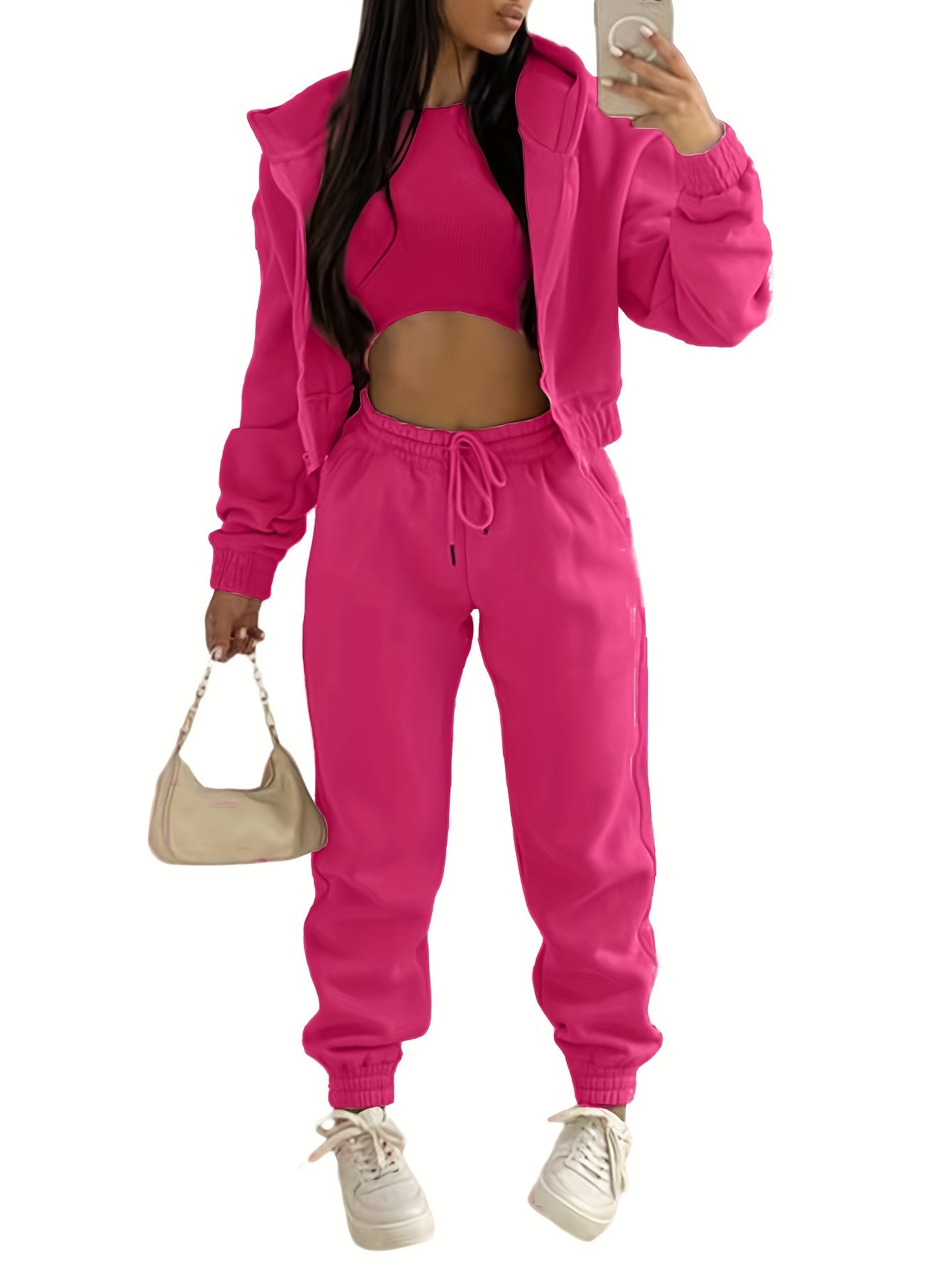 Casual Two-piece Set Hooded Jacket & Jogger Pants