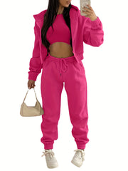 Casual Two-piece Set Hooded Jacket & Jogger Pants