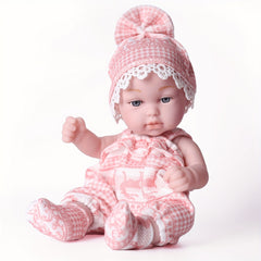 Newborn Baby Doll Soft Vinyl Pure Wool Outfit Bright Pink & Light G