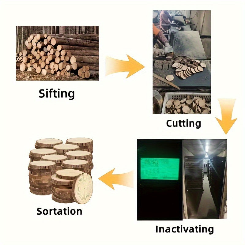 10 PCS Wood Chip Disc Wooden Coaster Pieces Crafts