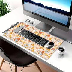 Retro 70s Floral Hippie Mushrooms Gaming Mouse Pad