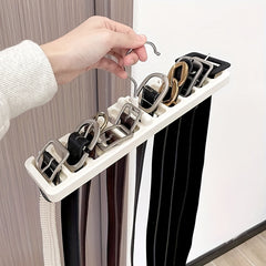 10-in-1 Leather Belt Storage Rack Multifunctional Tie Scarf Organizer