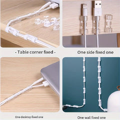Cable Manager Wire Holder No Punching Self-adhesive Network Cable Clip