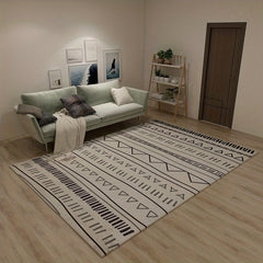 Nordic Geometric Area Rug Soft Crystal Velvet Carpet with TPR Anti Slip Bottom