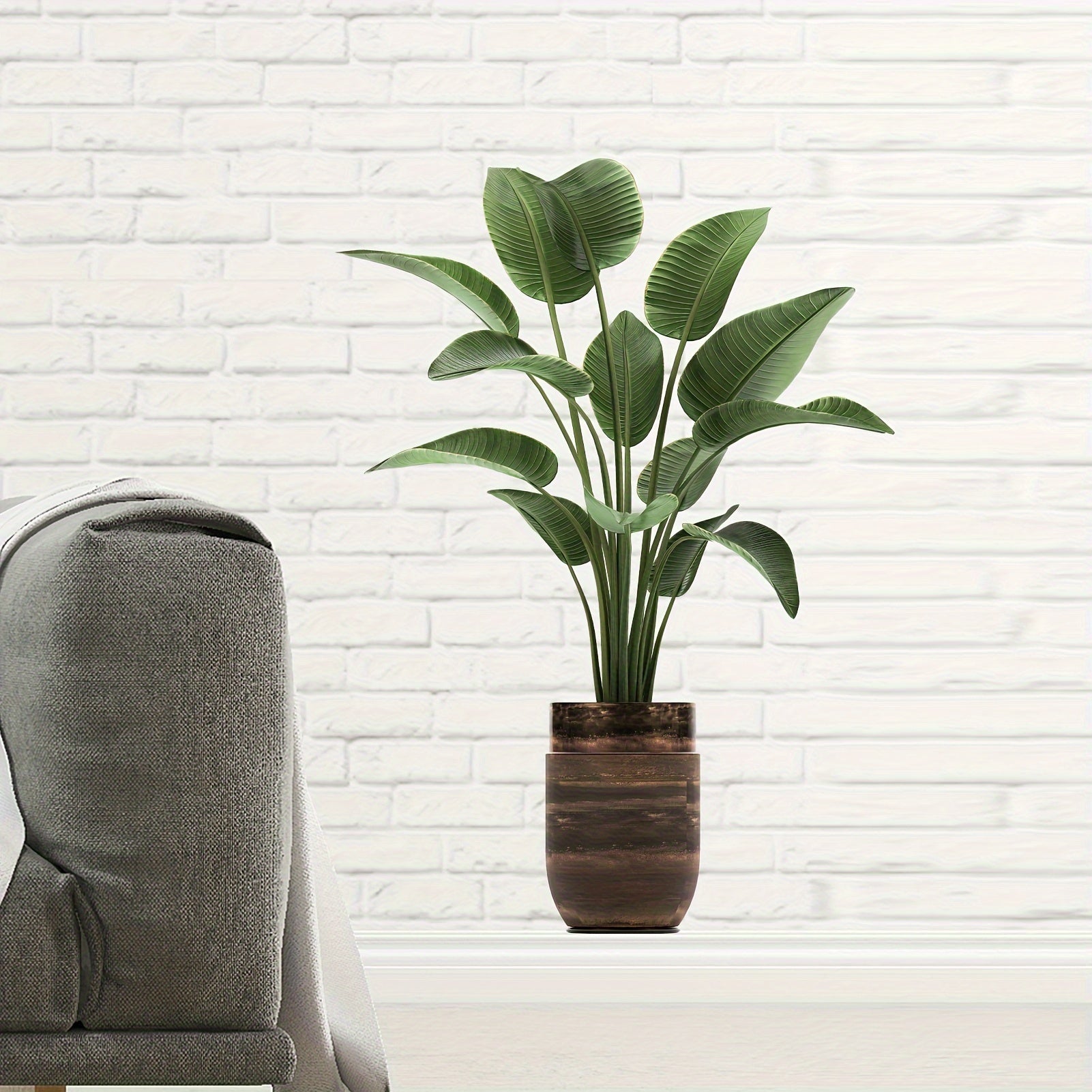 Green Plants Potted Wall Stickers PVC Leaves Creative Murals Paper