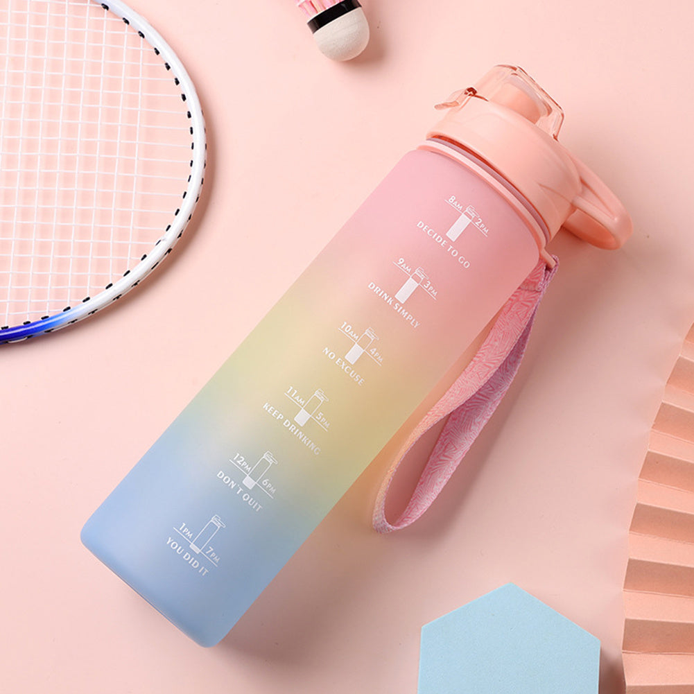 1000ml Gradient Sports Water Bottle with Time Marker
