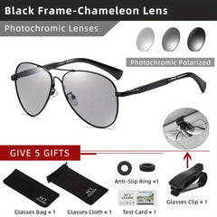 CLLOIO Titanium Alloy Polarized Sunglasses Unisex Gradient Lens