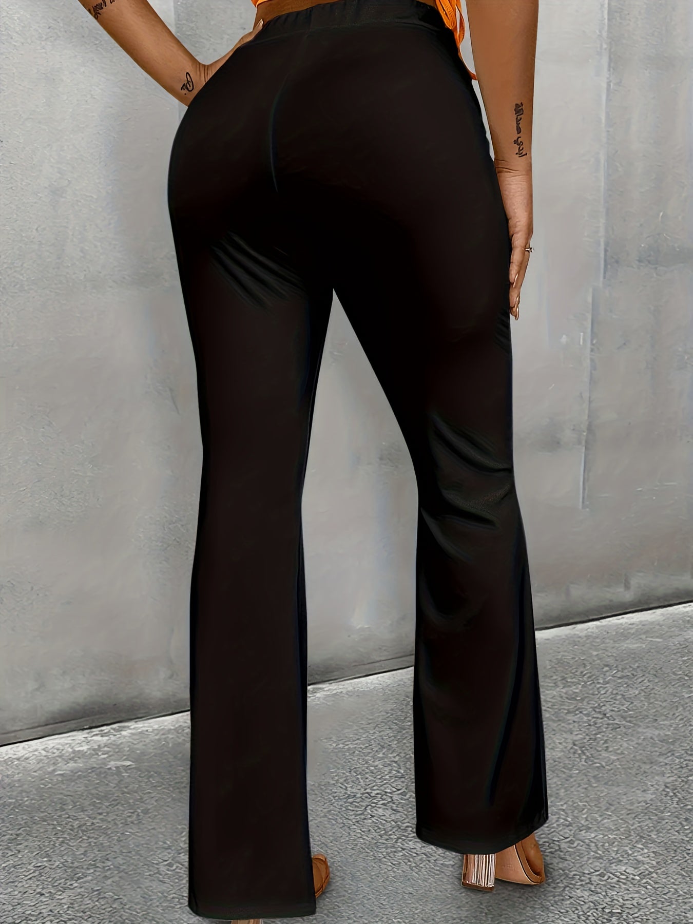 High Rise Flared Leg Trousers
