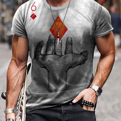 Men's Graphic Print Sports T shirt Casual Round Neck Tee Shirt