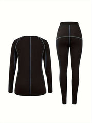 Thermal Underwear Set Long Sleeve Tops & Pants Women's Loungewear
