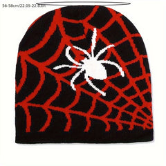 Spider Pattern Winter Warm Knitted Hat Casual Skull Hat