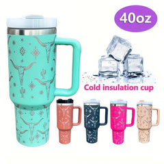 Stainless Steel Goat Star Tumbler 40oz w/ Lid & Straw