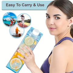 Red Square Water Bottle Large Capacity Portable Transparent for Sports Camping
