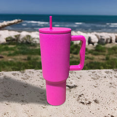40oz Tumbler with Handle & Straw Lid Insulated Cup Stainless Steel Bottle