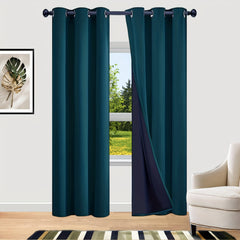 2 Panels Blackout Curtains with Thermal Insulation Grommet Top