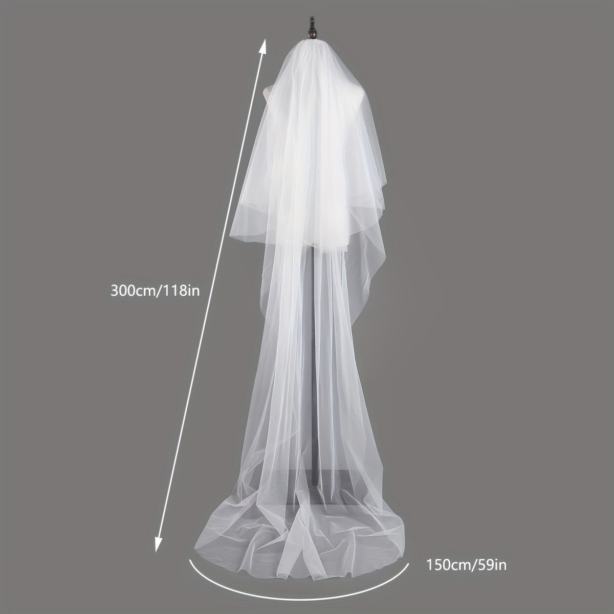 Ivory Bridal Veil Tulle Short