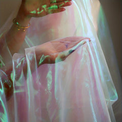 1pc Iridescent Shimmer Organza Fabric Voile Fabric
