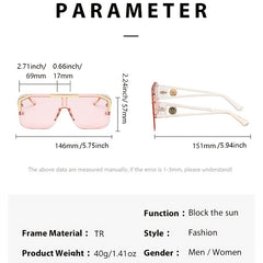 Polygon Sunglasses Vintage Punk Oversized Women's Eyewear