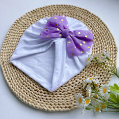 Purple Baby Headband Soft Comfortable Bowtie Baby Hat Newborns