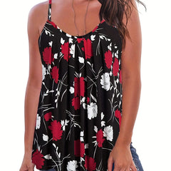 Floral Spaghetti Tank Top Sleeveless Loose Tank