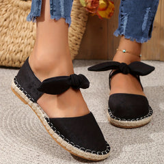 Women's Bowknot Flat Shoes Slip On Low Round Toe Non slip Shoes
