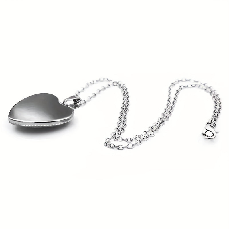 Winter Snowman Christmas Heart Pendant Necklace