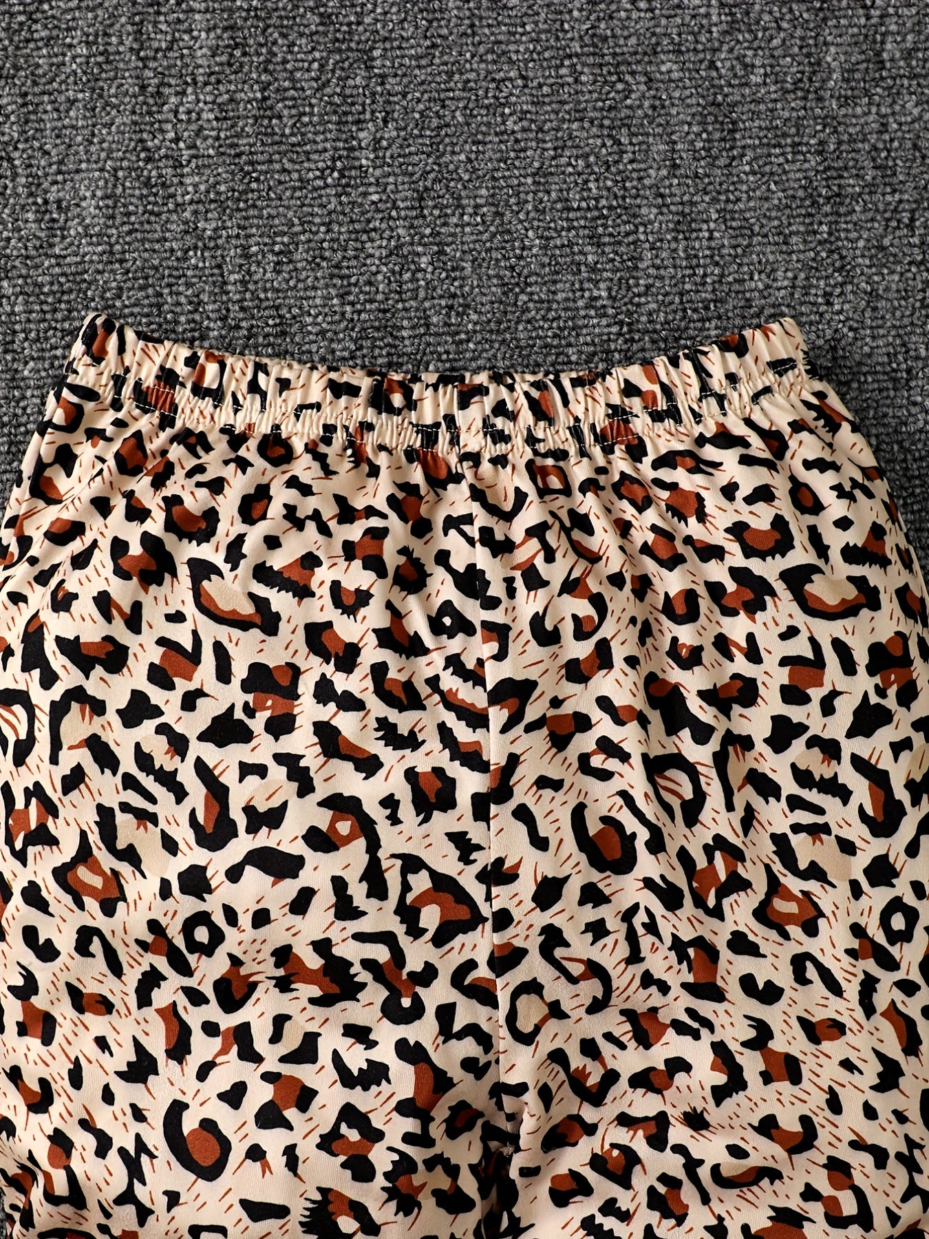 Girl's Leopard Outfit Sweatshirt & Flared Pants Set for Spring Fall