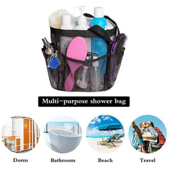 Portable Mesh Shower Bag with 8 Pockets