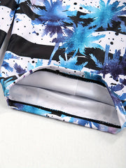 Ink Dot Gradient Palm Tree Silhouette Swim Trunk Men's Swimwear