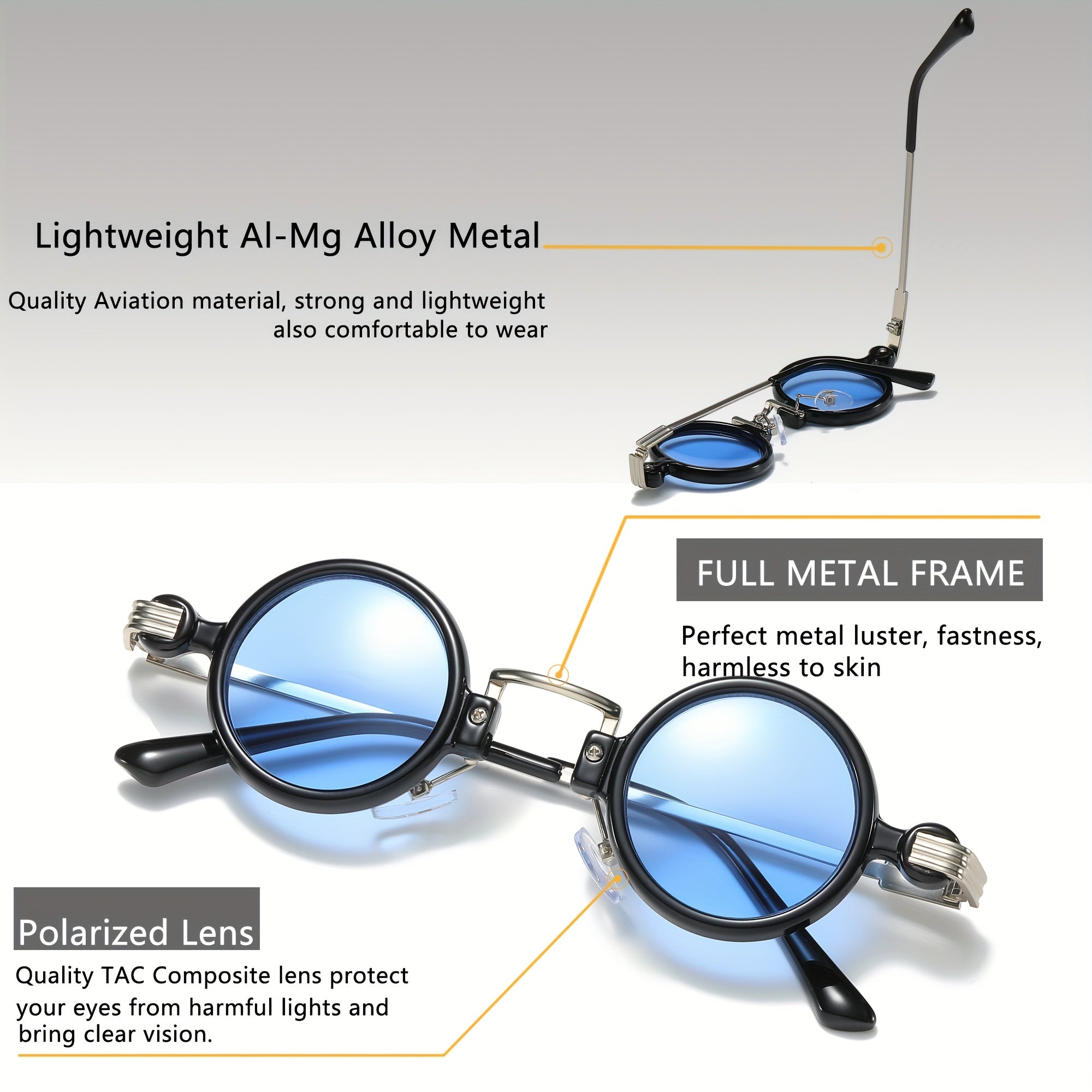 Men's Classic Small Round Sunglasses UV400