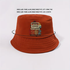 Vintage 1982 Bucket Hat Print Casual Basin Hat for Travel Beach