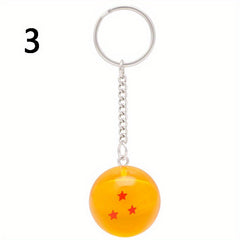 7 Style Anime Cartoon Ball Keychain Yellow Crystal Pendant 1 7 Stars PVC Toys