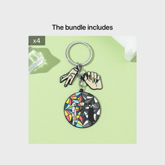 Boys Round Pendant Keychain Gift