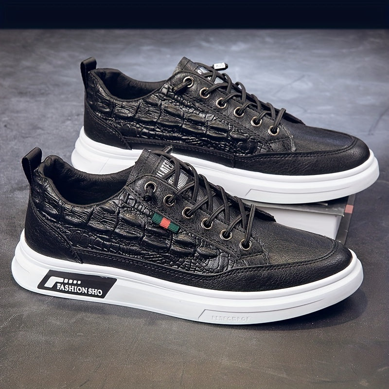 Men's Crocodile Pattern Skate Shoes Non Slip Sneakers