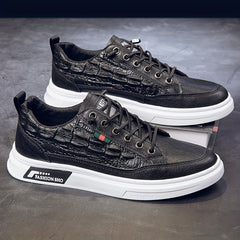 Men's Crocodile Pattern Skate Shoes Non Slip Sneakers