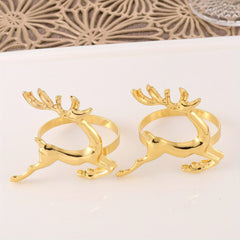 6pcs Christmas Deer Napkin Rings for Table Settings