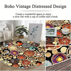 Abstract Modern Round Rug For Living Room Bedroom Kitchen