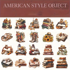 40pcs Vintage Retro Envelope Stickers Foodie Style for Journals Scrapbooking