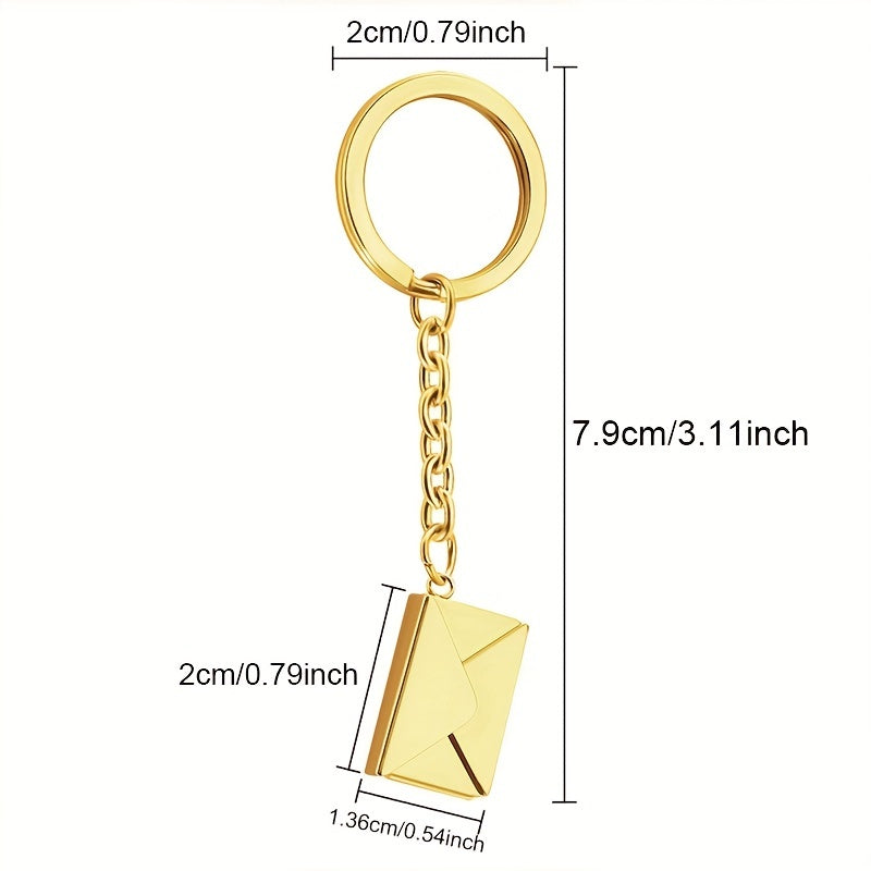 Personalized Engraved Envelope Pendant Keychain