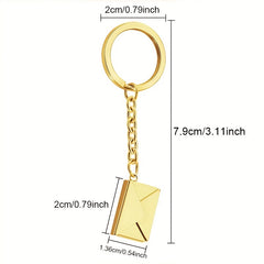 Personalized Engraved Envelope Pendant Keychain