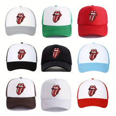 Adjustable Baseball Cap with Mouth Embroidery for Mountaineering