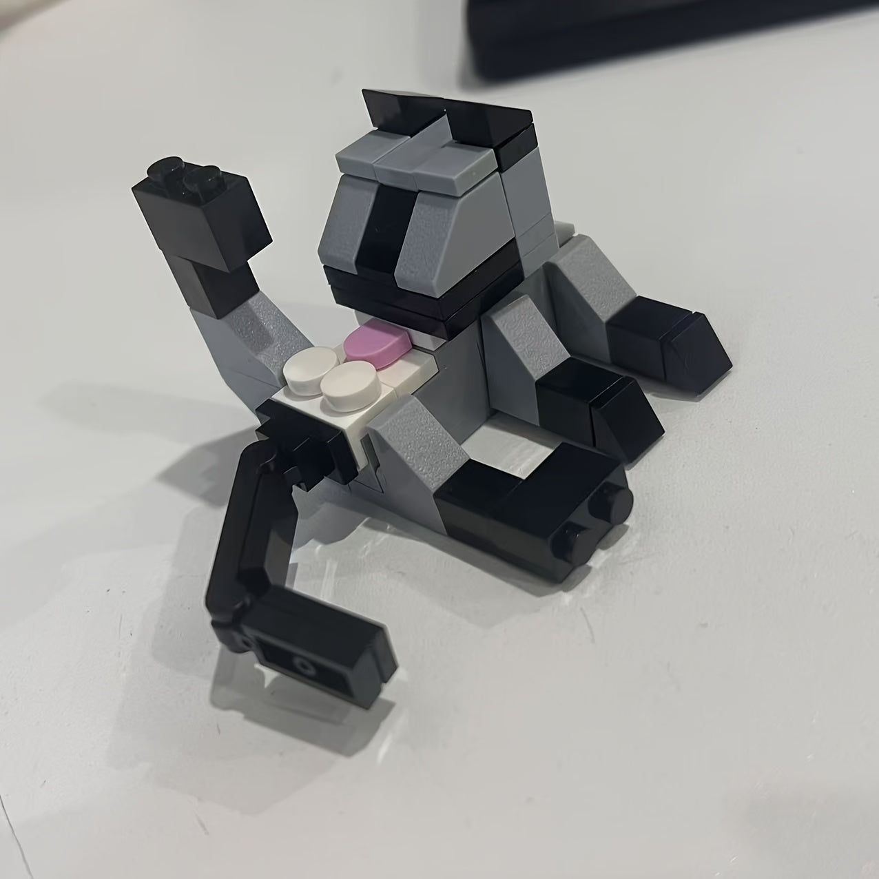 Building Blocks Licking Cat Figurine Fun DIY Toy with 3 Cats